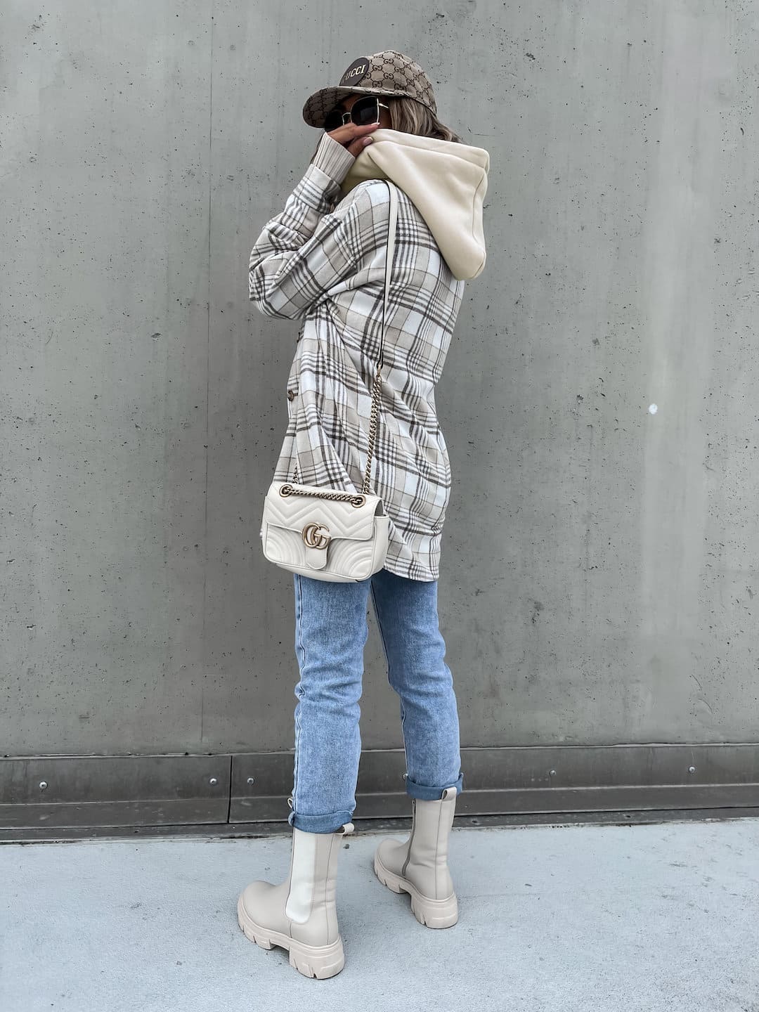 Detachable Hooded Plaid Shacket