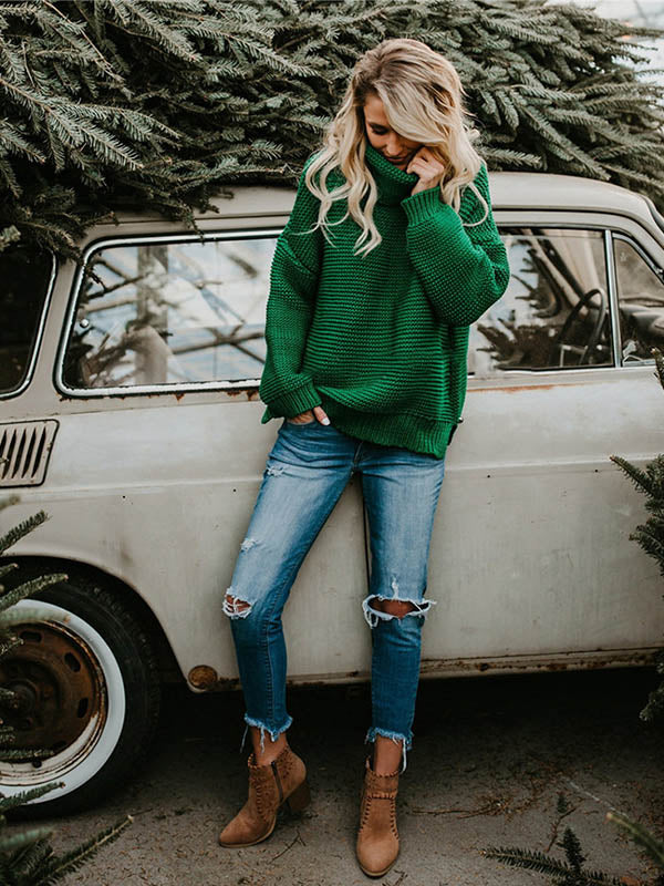 Long Sleeve Turtleneck Pullover Sweater