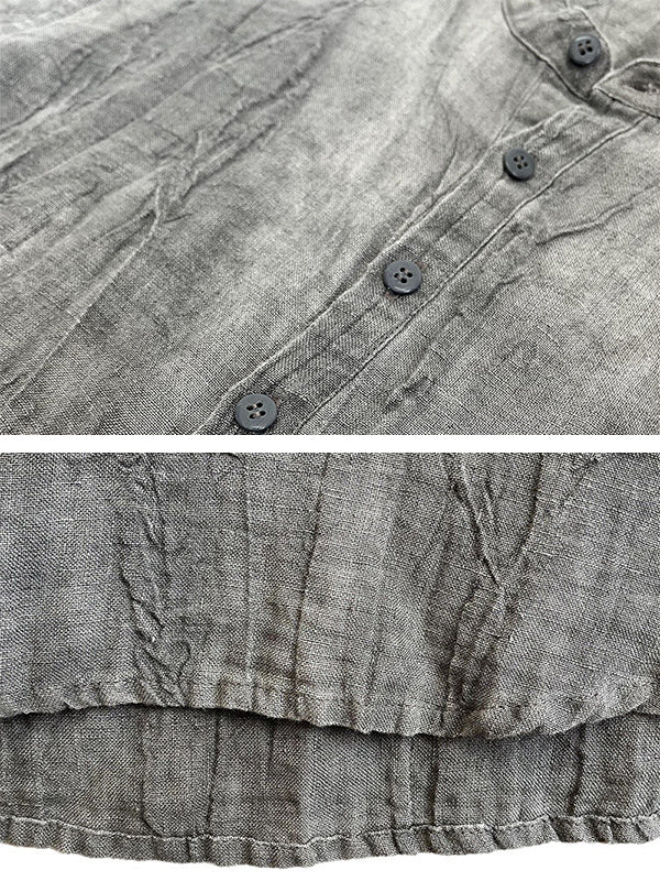 Men's 100% Linen Short Sleeve Henley Shirt