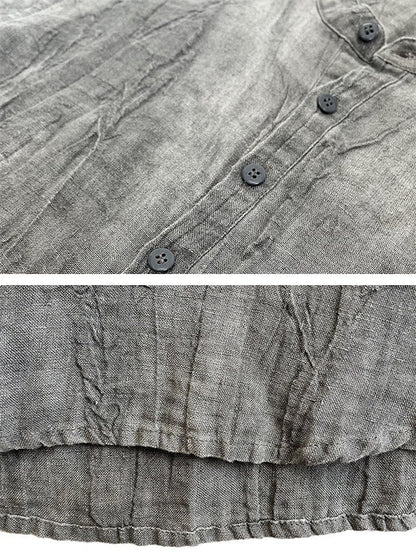 Men's 100% Linen Short Sleeve Henley Shirt