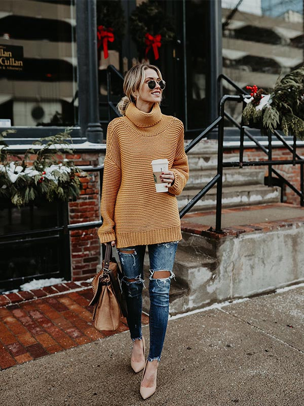 Long Sleeve Turtleneck Pullover Sweater