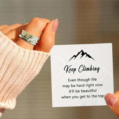 Keep Climbing Silver Spinner Ring