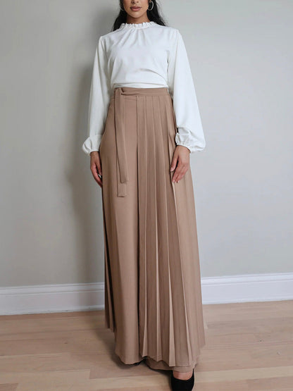 Lovely Pleated Overskirt Pants Set - Clearance Sale