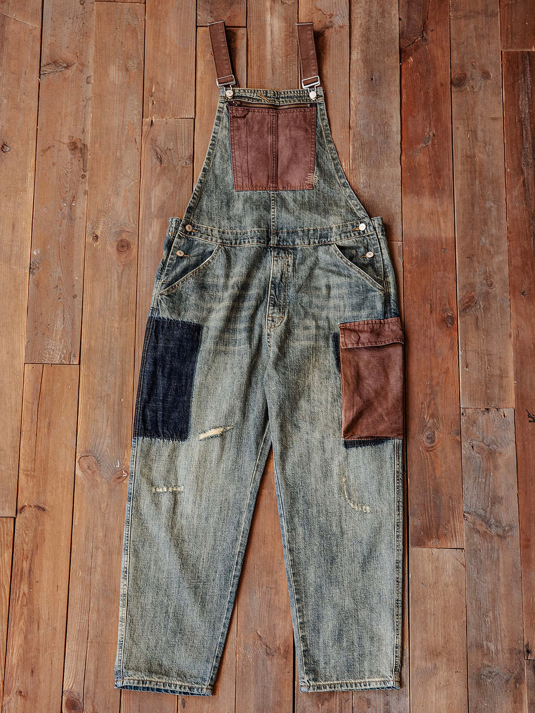 Contrast Denim Overalls