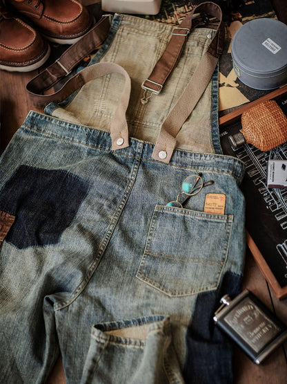 Contrast Denim Overalls