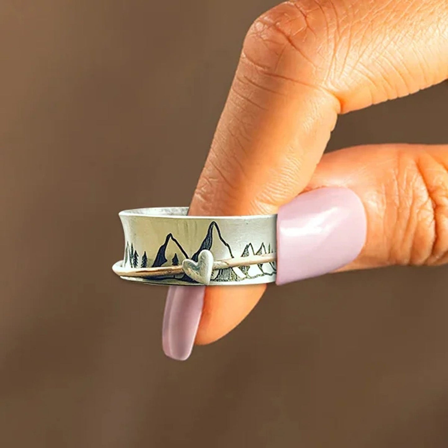 Keep Climbing Silver Spinner Ring