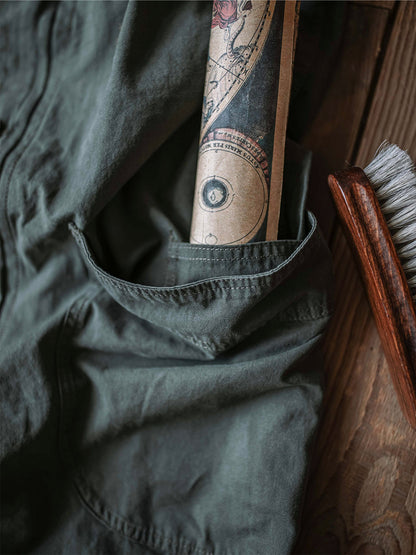 Rounded Patch Pocket Lightweight Canvas Overalls