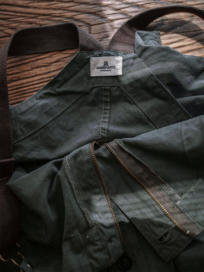 Rounded Patch Pocket Lightweight Canvas Overalls