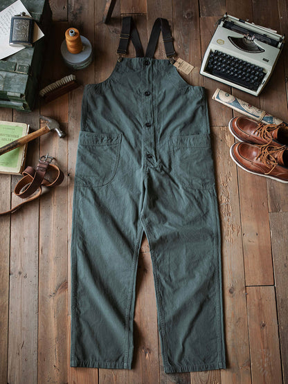 Rounded Patch Pocket Lightweight Canvas Overalls